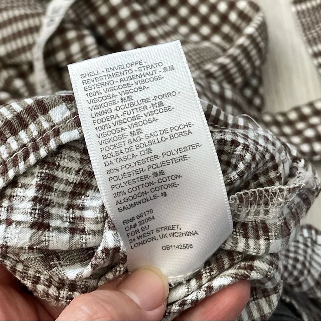 Urban Outfitters Dress plaid gingham wrap midi gabrielle womens Brown (xsmall) - Image 6