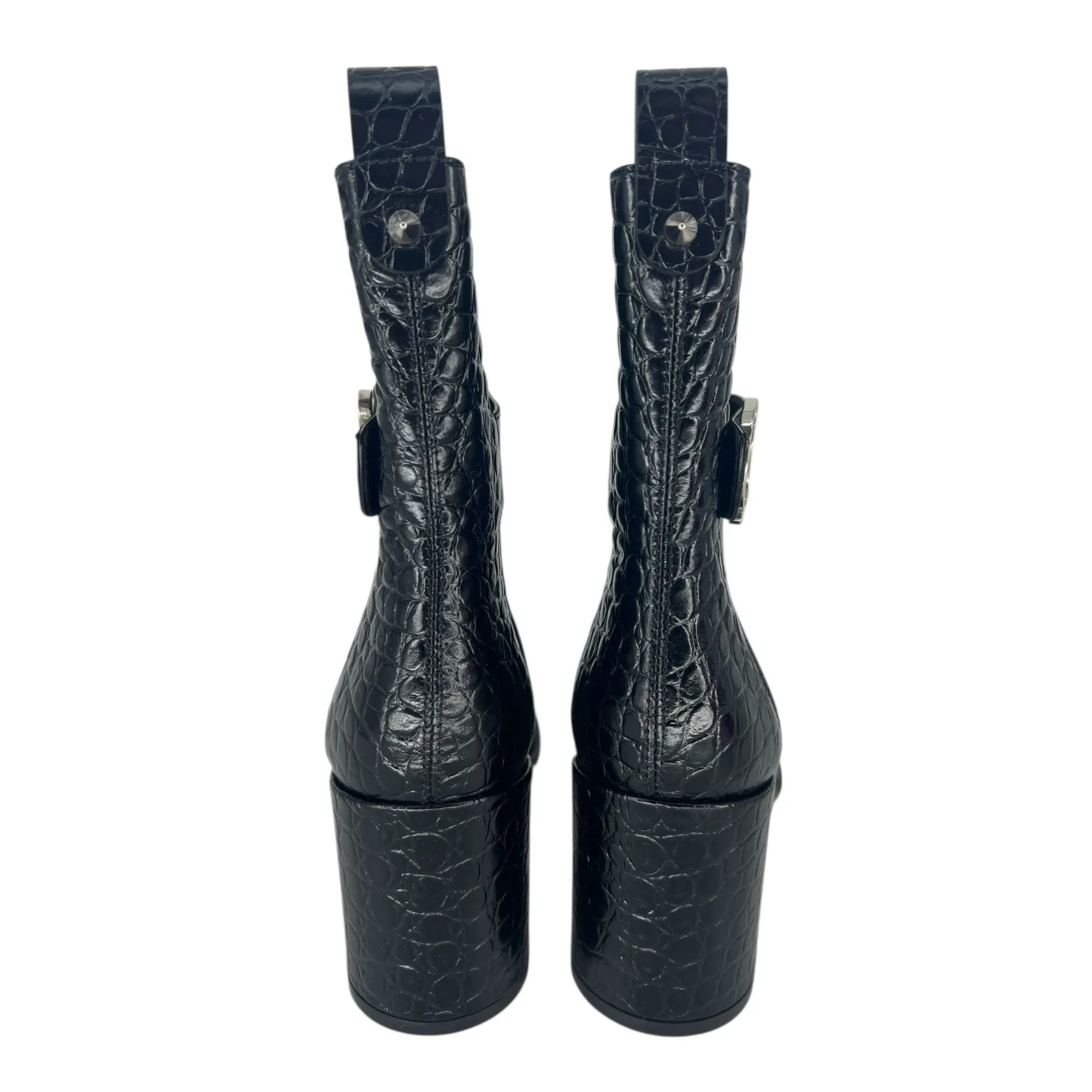 Christian Louboutin Croc Embossed Chelsea Boot 70 Calf Leather in Black - Image 11