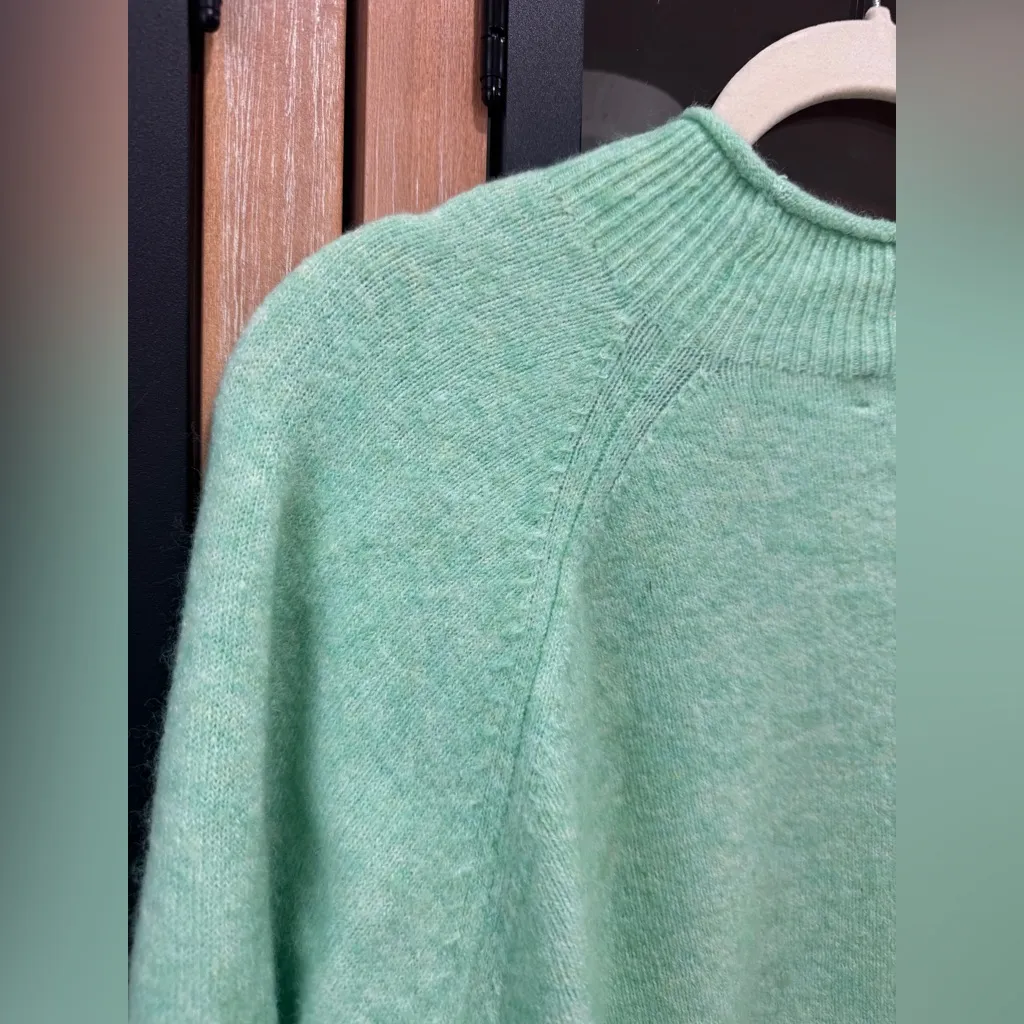 J. Crew wool Rollneck Sweater alpaca Supersoft Yarn mock BD613 Mint Green - Image 14