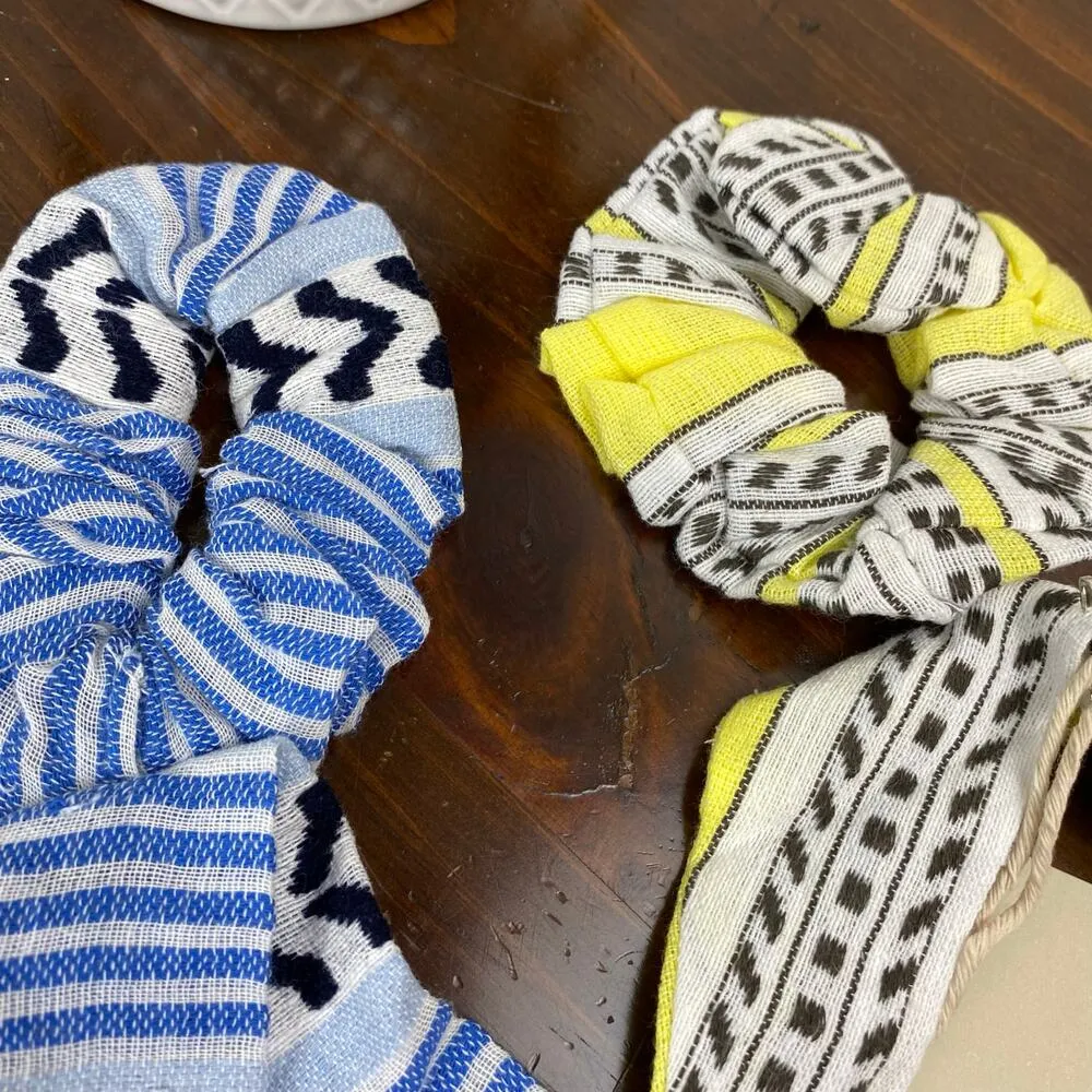 LemLem Set of 2 Stripe Hair Scrunchies NWT Handmade - Image 2