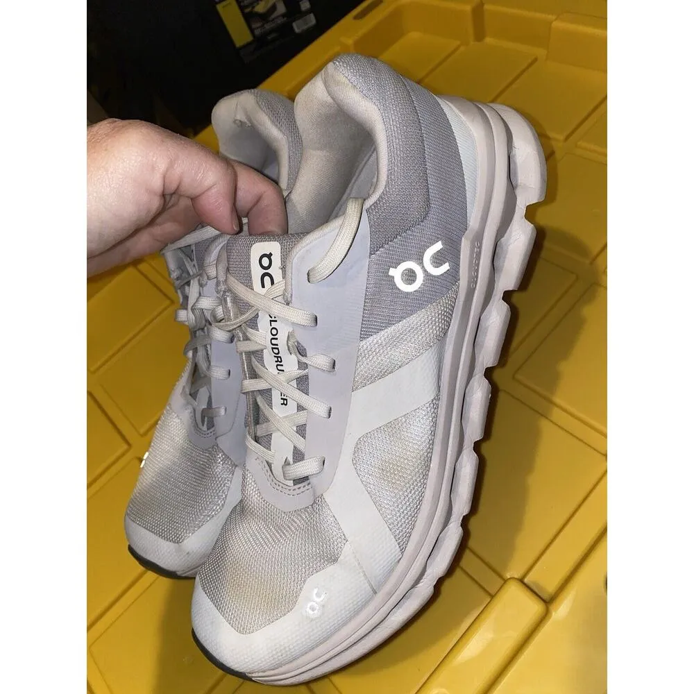 On Running Cloudrunner Sneakers Women White Gray Mesh Lace Up Athletic Shoes S62 Size 10 - Image 2