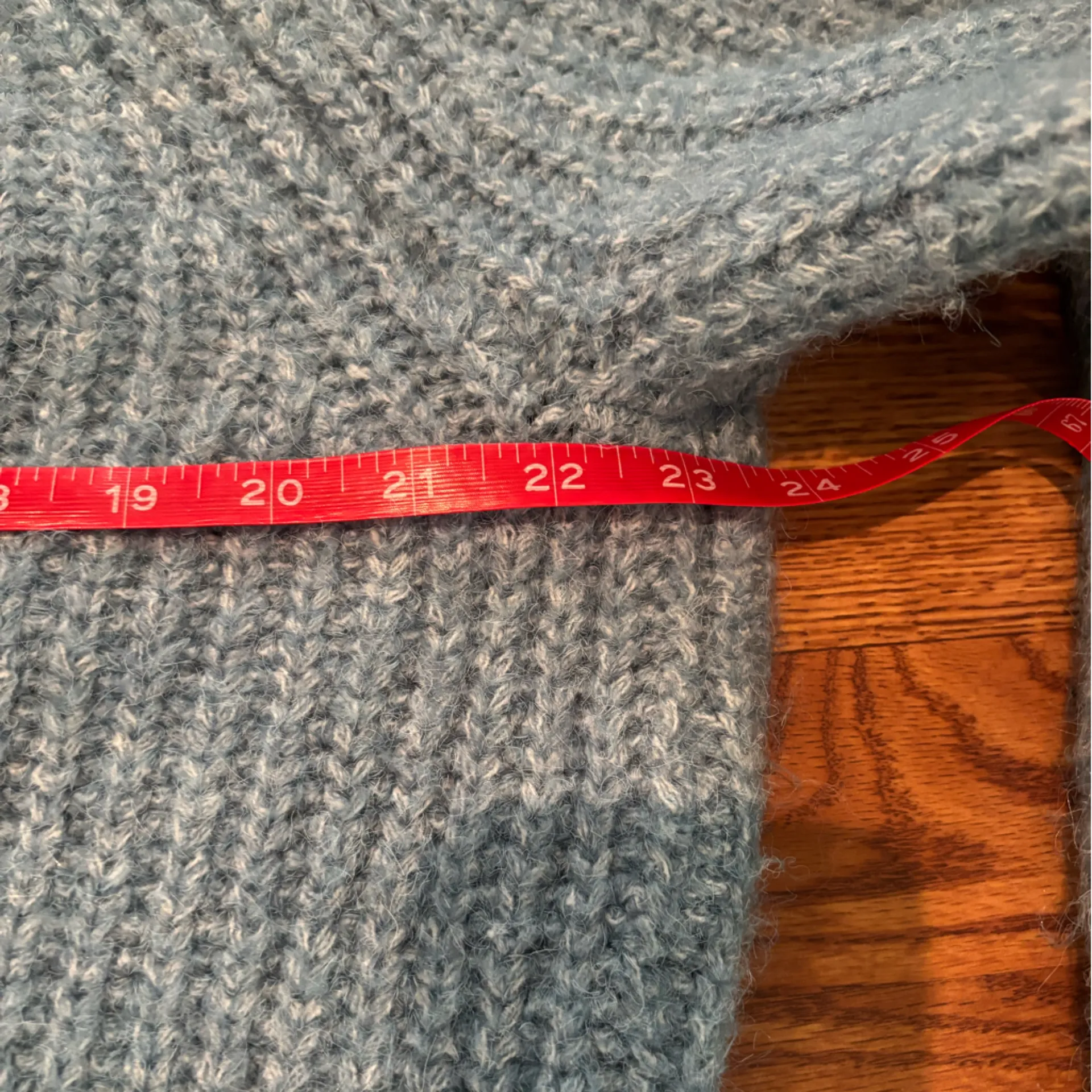 Universal Thread Baby Blue Chunky Knit Pullover with mock neck & balloon sleeves - Image 4