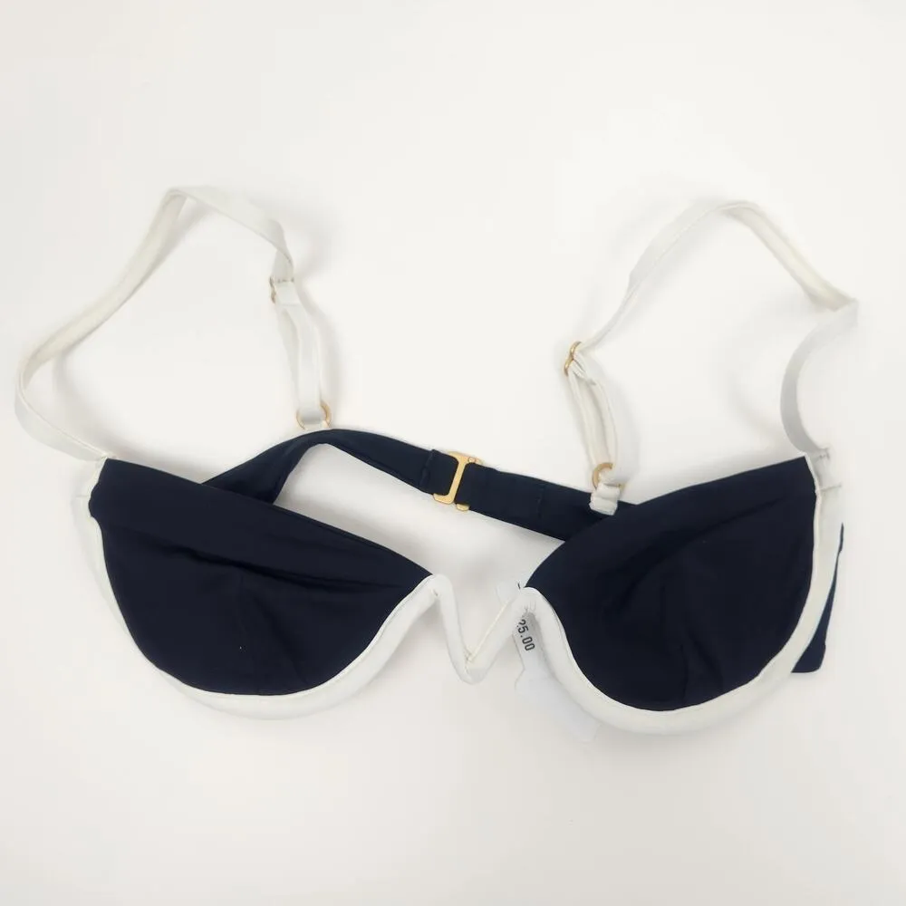 L*Space Nico Bikini Top in Black Cream Size Small Underwire Structured NWT - Image 2