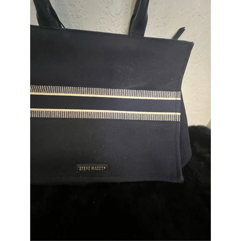 STEVE MADDEN denim island canvas 2 in 1 tote Paris  bag - Image 2