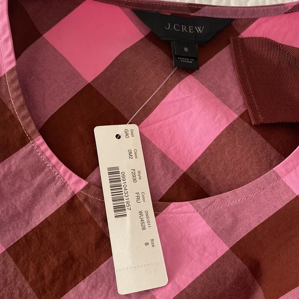 NWT JCrew Gingham Tie Sleeveless Top Sz 8 - Image 4