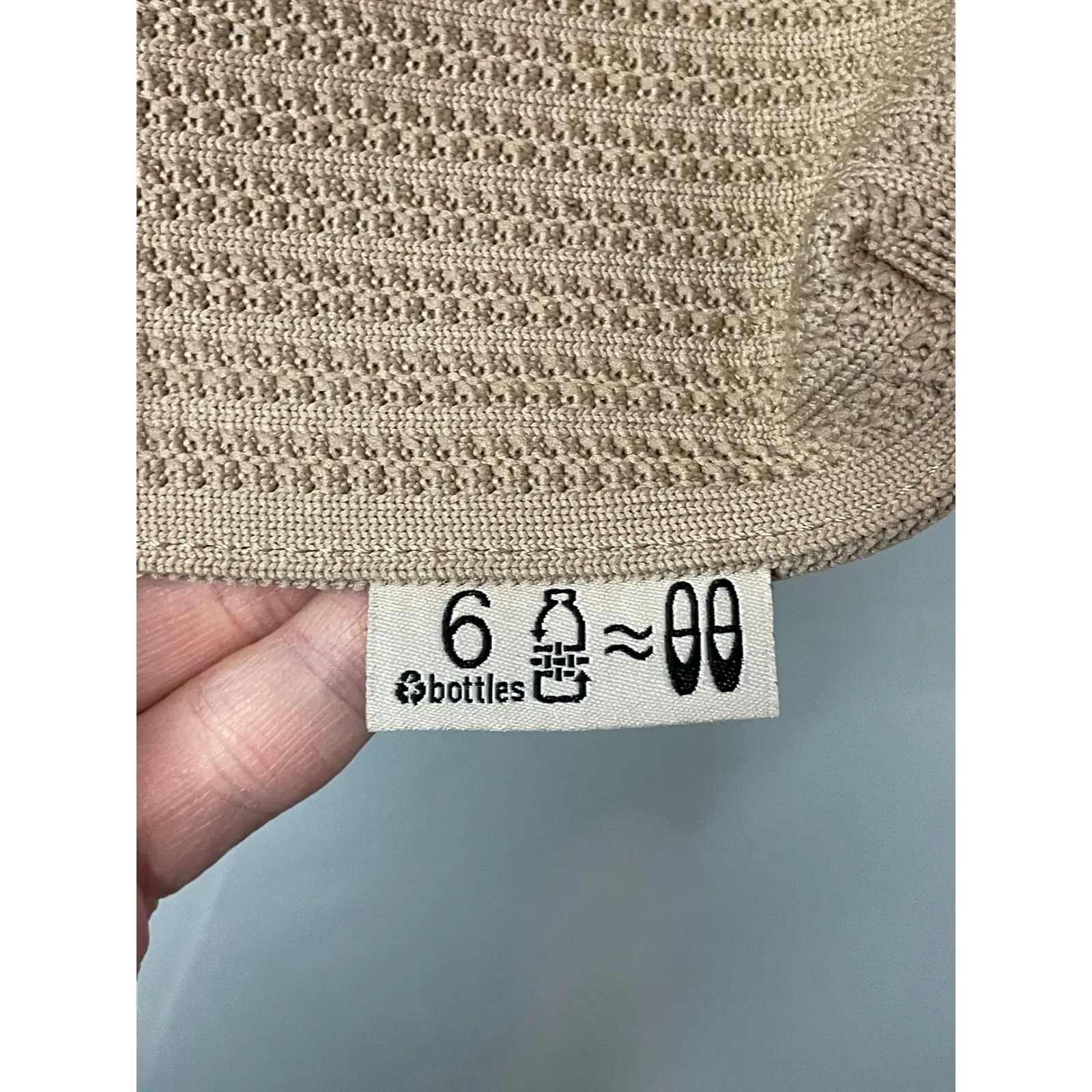 VIVAIA Tan Knit Crochet Woven Bucket Bag Crossbody Strap - Image 4