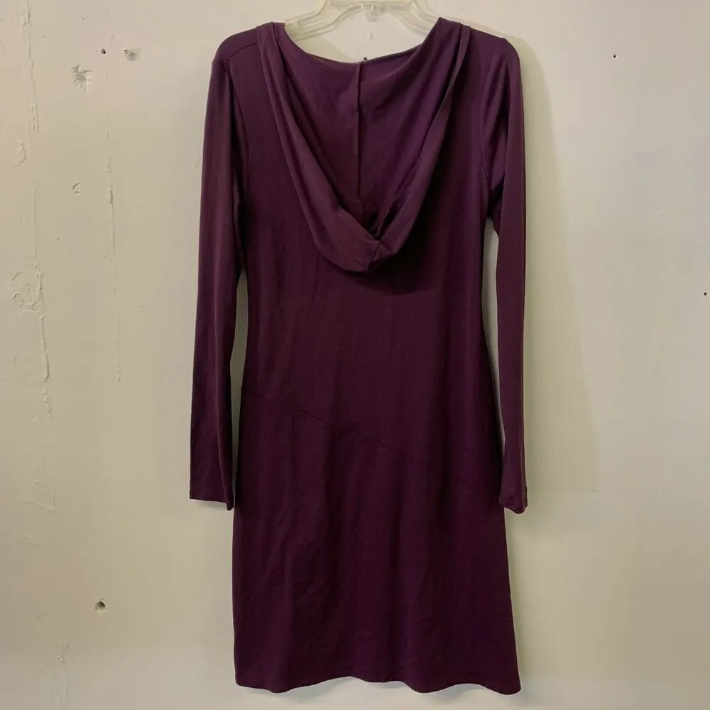 Magellan Sportswear Womens Purple Hooded Surplice Ruched Dress - Image 2