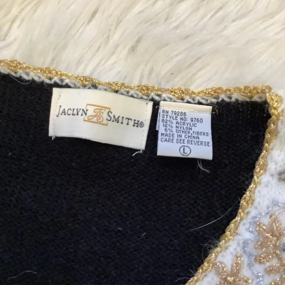 Jaclyn Smith JS Vintage Size Large L Gold Beaded Retro 80s Elegant Regal Unique - Image 6