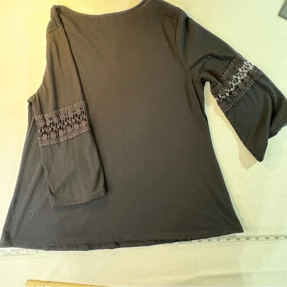 Kim Rogers Gray 3/4 Sleeve Boxy Blouse - Image 2