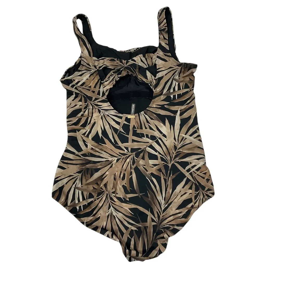 Land's End Tropical Palm‎ Print One Piece Swimsuit Size 16 Ruched Front - Image 7