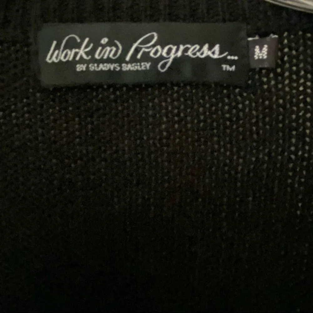 Work in progress holiday cardigan sweater size medium black with multi c… - Image 4