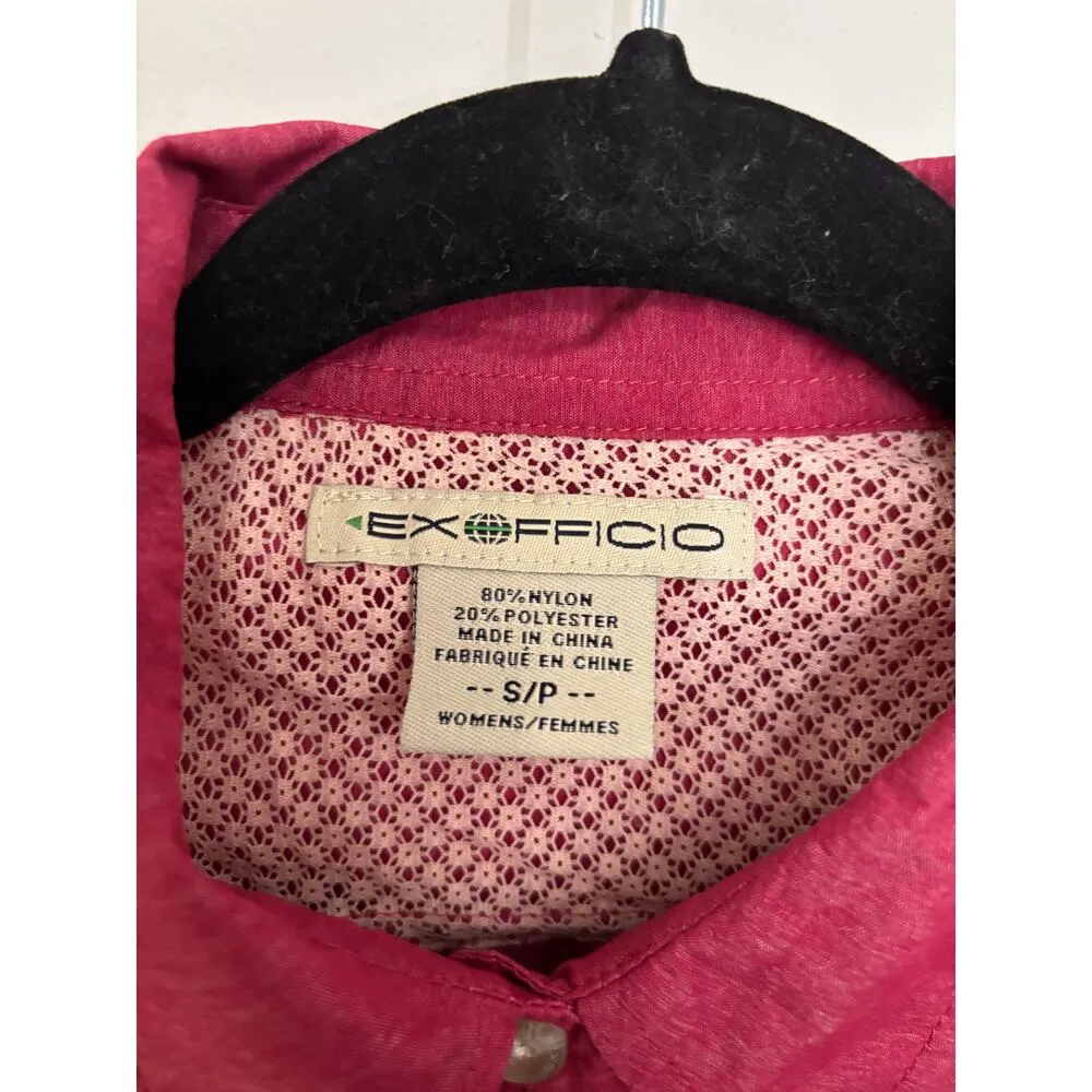 Exofficio Shirt Womens Small Dryflylite Long Sleeve Pink Vented Hiking Fishing - Image 3