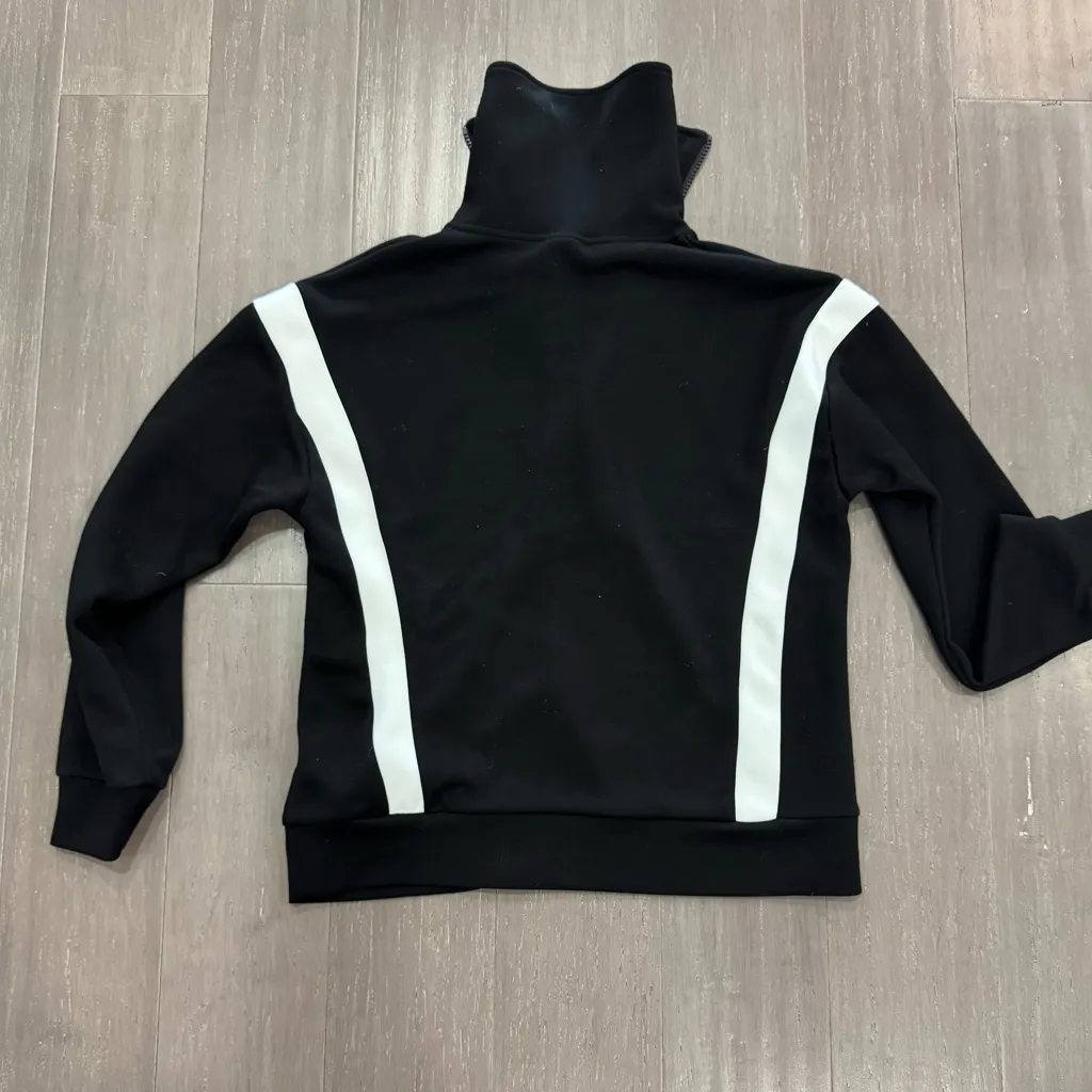 XIEERDUO Set Lounge Set Half Zip Sweatshirt & Wide Leg Sweatpant Tracksuit Black Size XS - Image 10