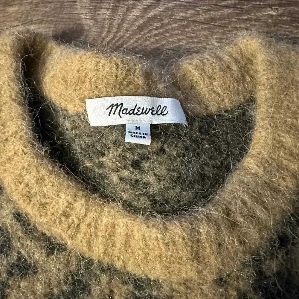 Madewell Alpaca/Wool Cheetah Print Sweater size Medium - Image 6