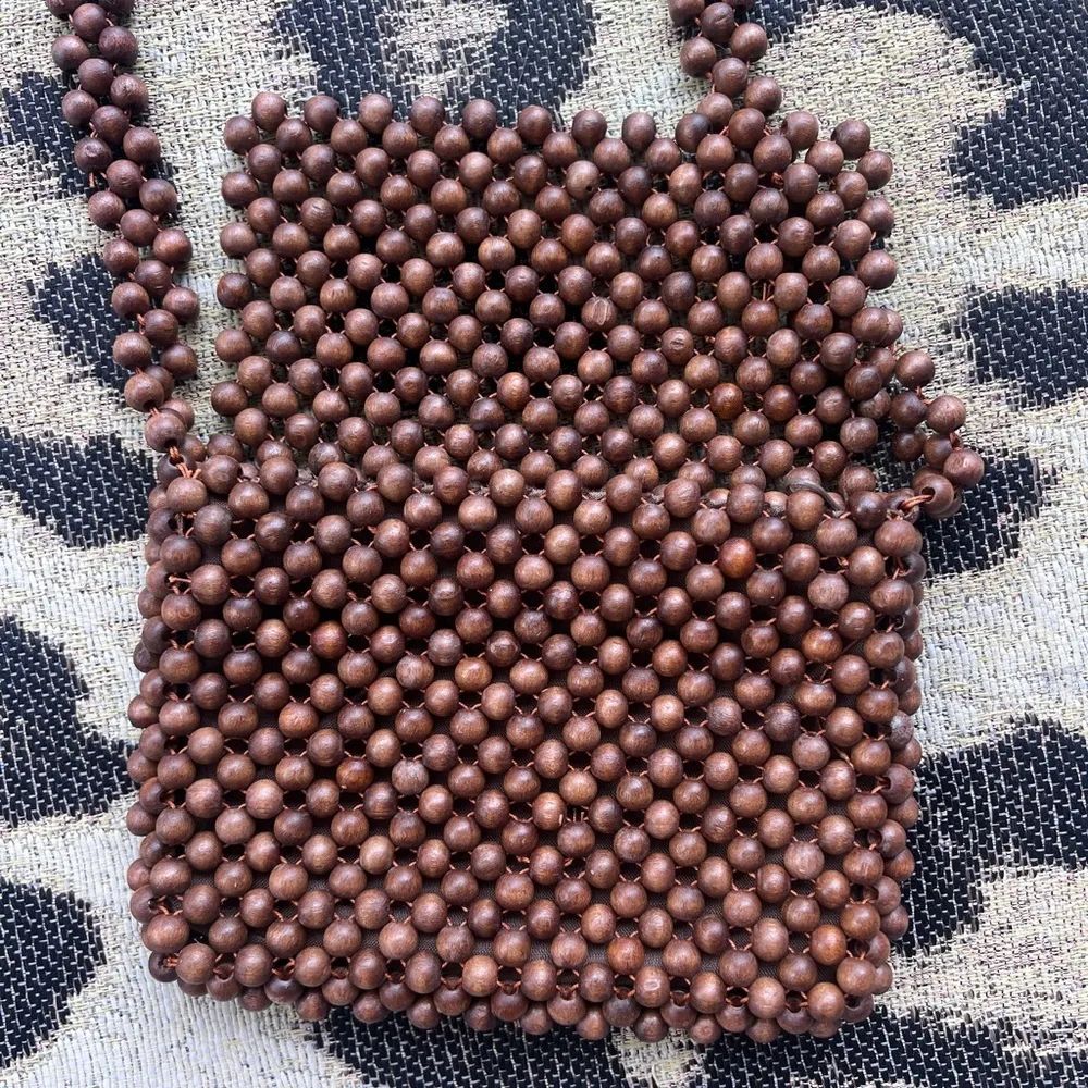 Boho Brown Beaded bag - Image 5