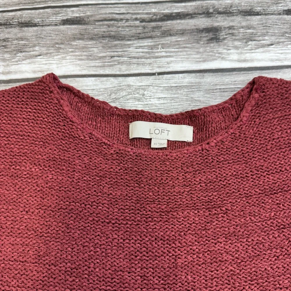 LOFT Women's Tank Top Sweater Blouse XS Extra Small Maroon Burgundy Wine Merlot - Image 3