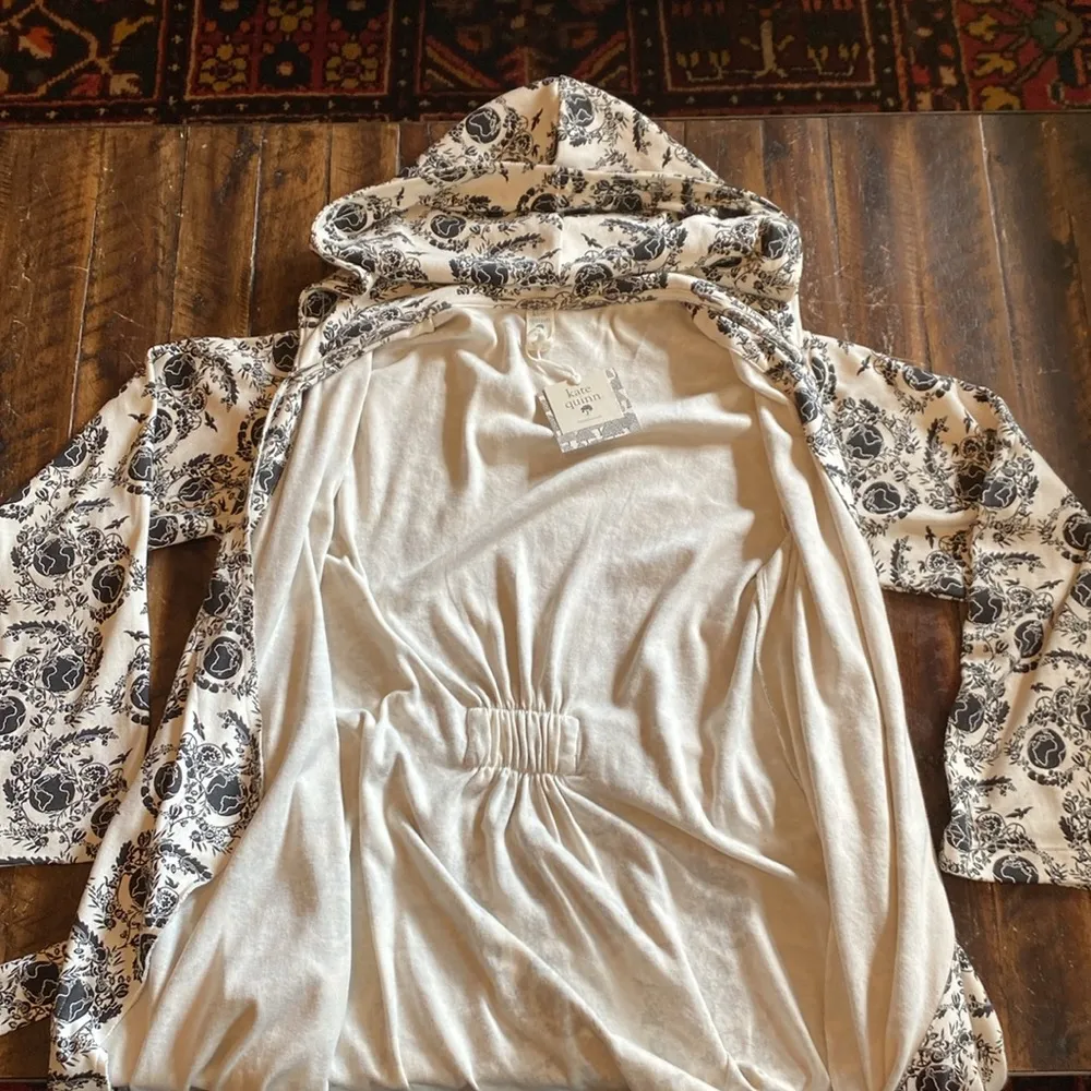 Kate Quinn NWT Organic Cotton Wrap Hooded Robe 🎁 Black Size undefined - Image 10