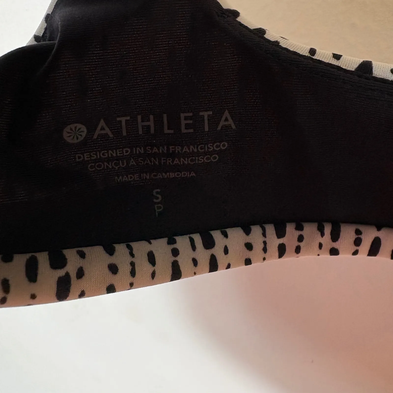 Athleta Scoop Bikini Top Small & Clean Full Bottom Medium Black White Print - Image 4