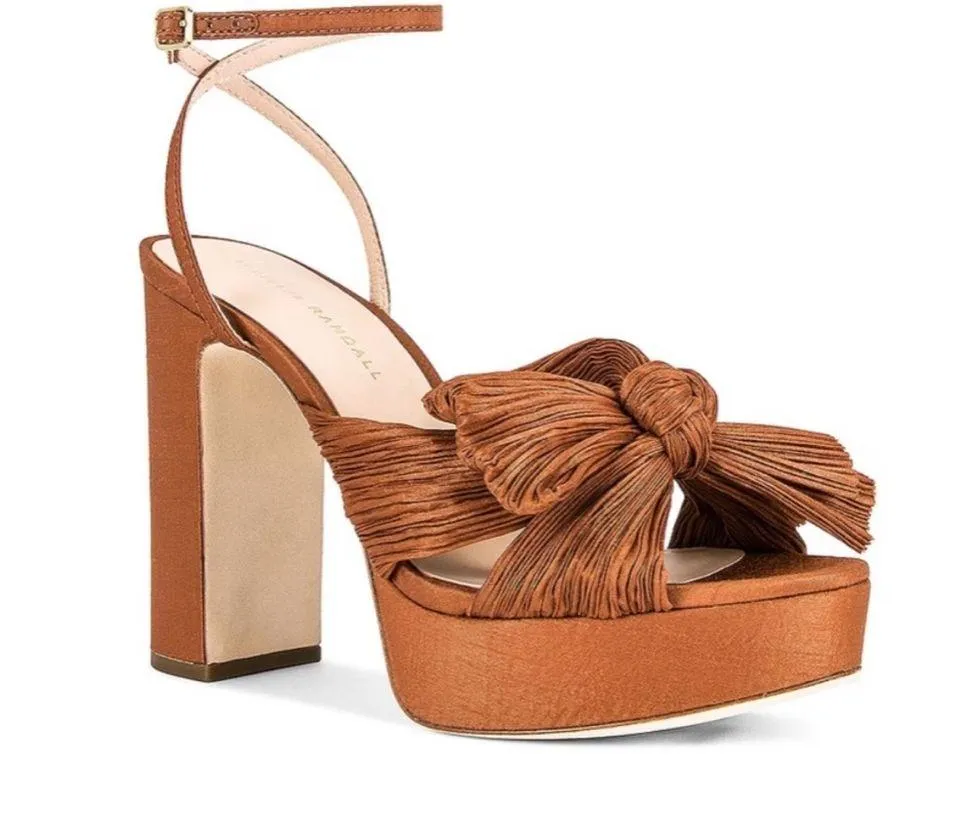 Loeffler Randall Natalia Platform Sandal Block Heel
Terracotta Organza NEW - Image 6