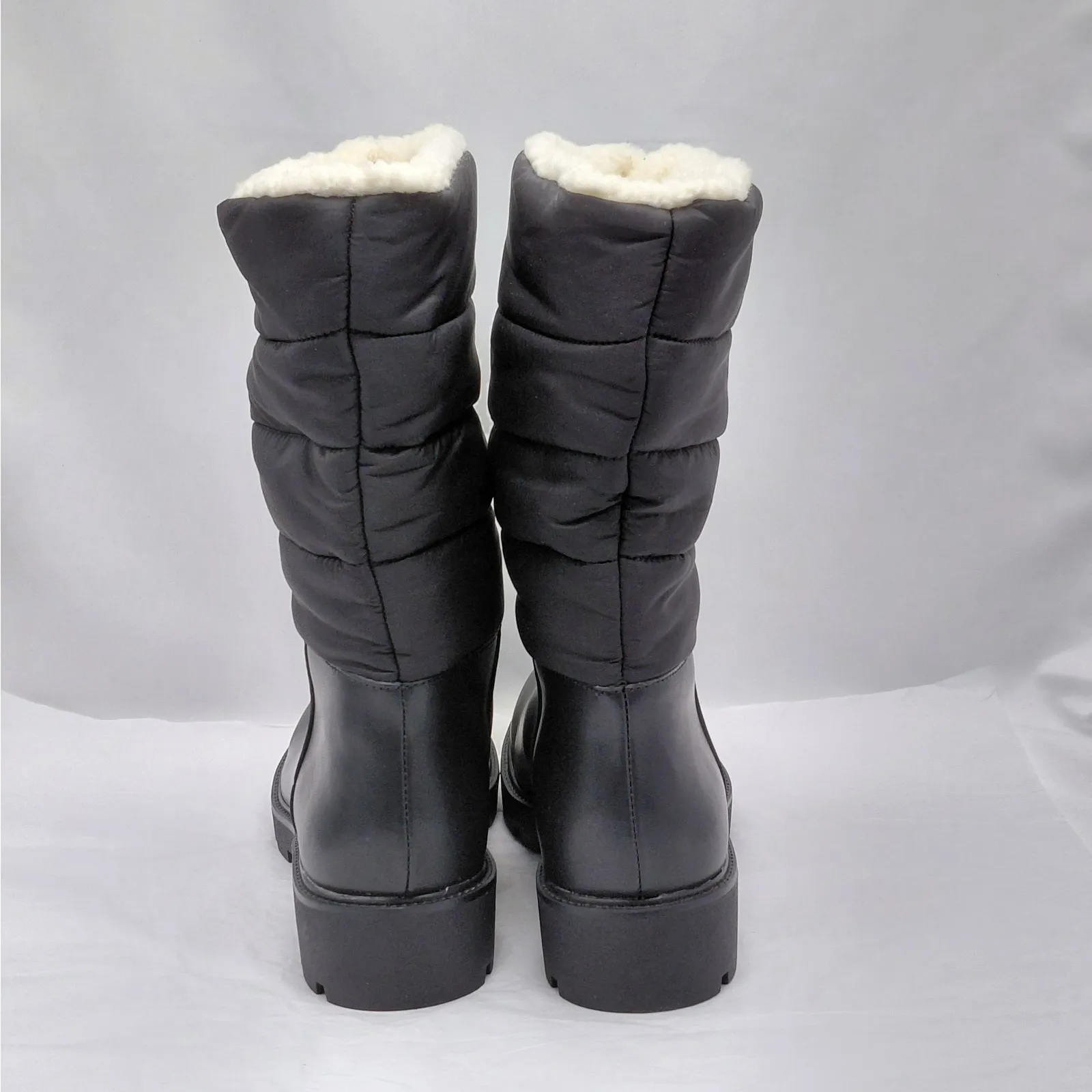 Journee Collection Womens Boots Size 9.5 Black Puffer Lug Sole Winter Fleece - Image 4
