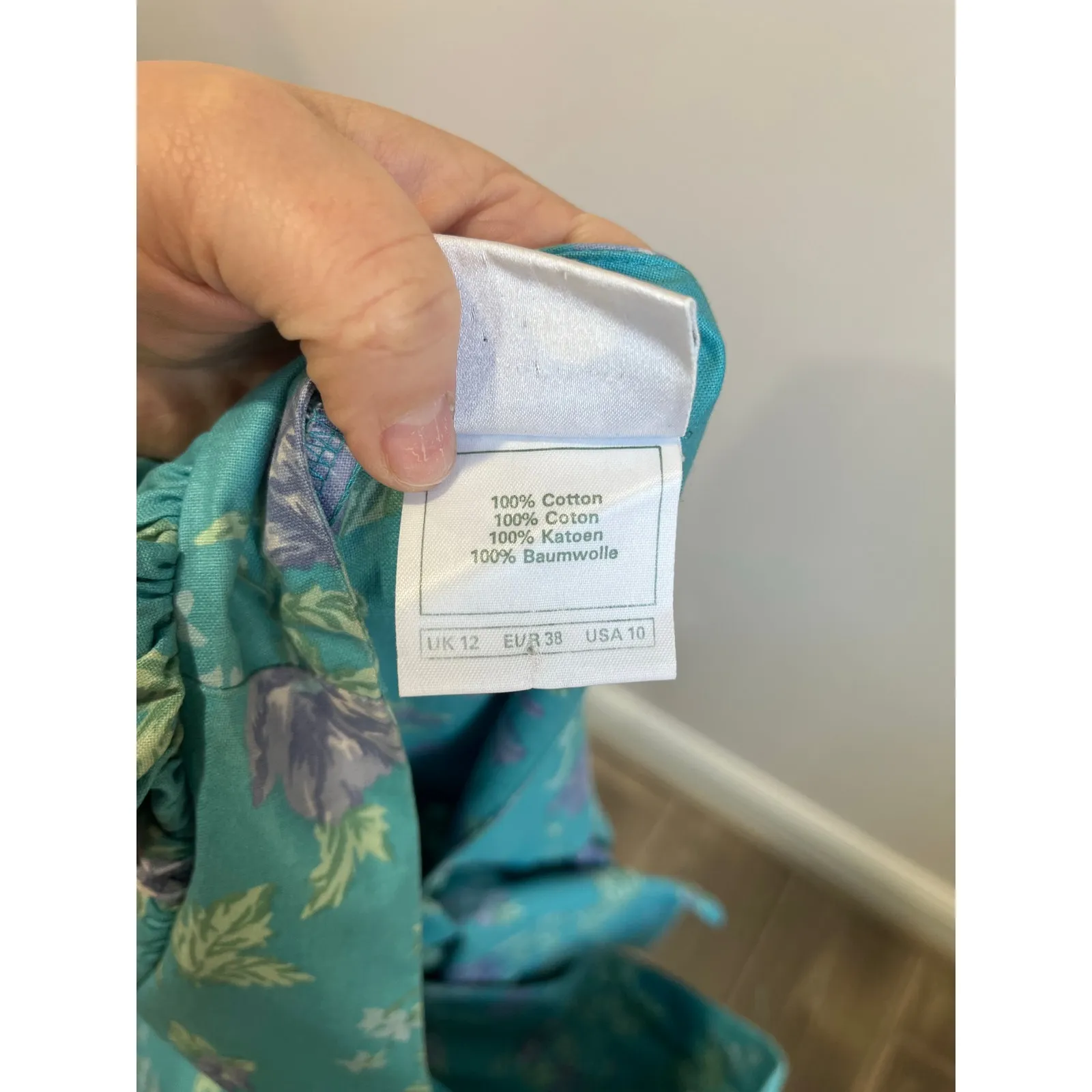 Laura Ashley Vintage 80s Cottagecore Puff Sleeve Prairie Midi Dress Size 10 - Image 4