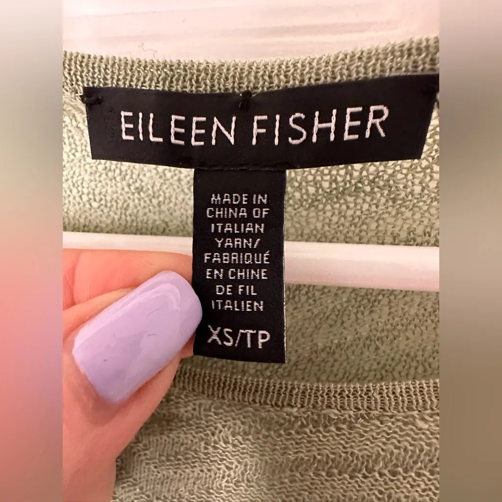 Eileen Fisher Sheer Light Sea Foam Green Lightweight Sweater - Image 4