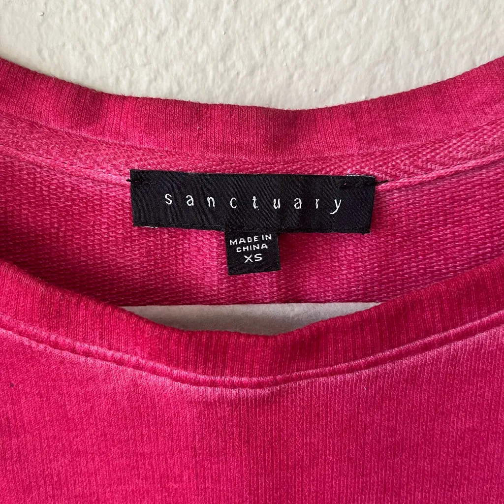 Sanctuary Parkside Cold Shoulder Camellia Sweatshirt in Pink Women's Size S - Image 9