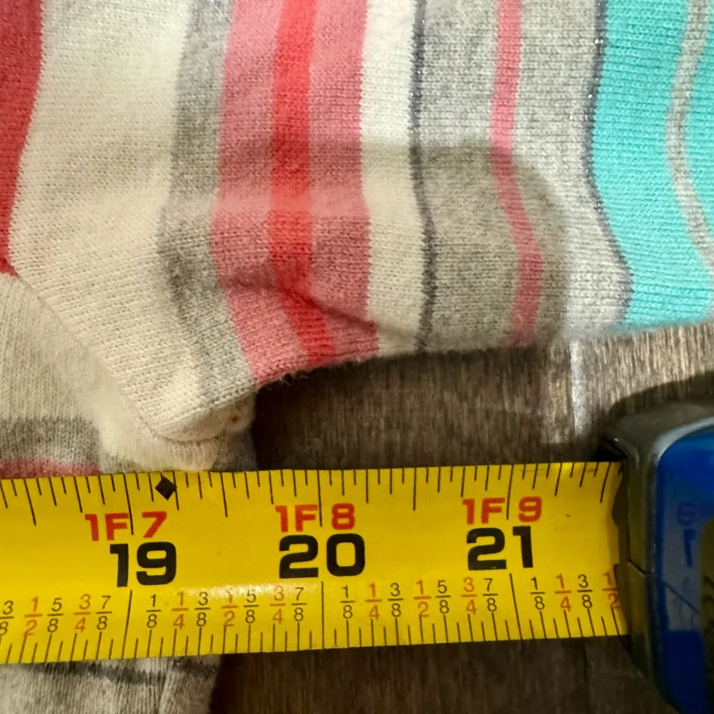 Talbots L Striped Long Sleeve Top Cotton Metallic Thread - Image 8