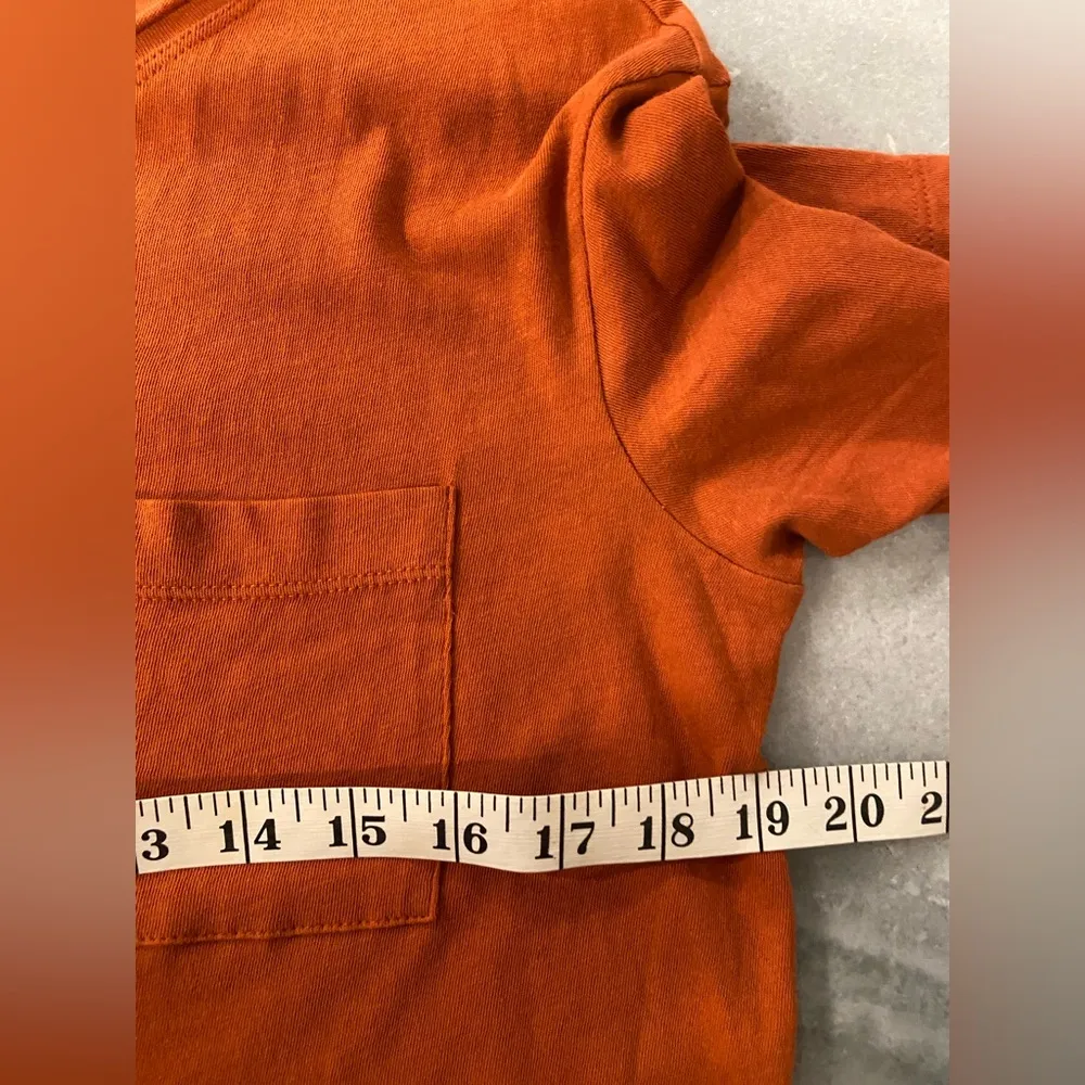 NWOT Madewell Size XXS Burnt Orange Short Sleeve Crew Split Hem Pocket Tee Shirt - Image 10