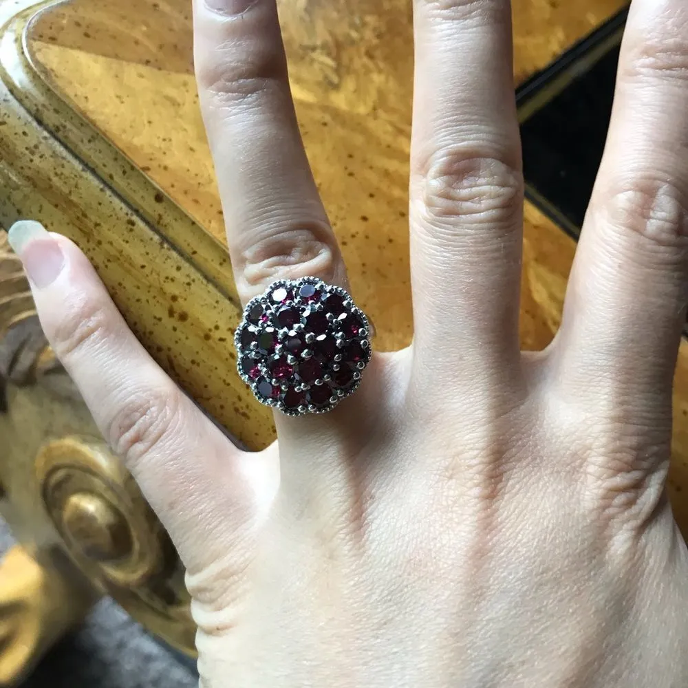 Natural Rhodolite Garnet Sterling Silver Ring Size 6 - Image 7