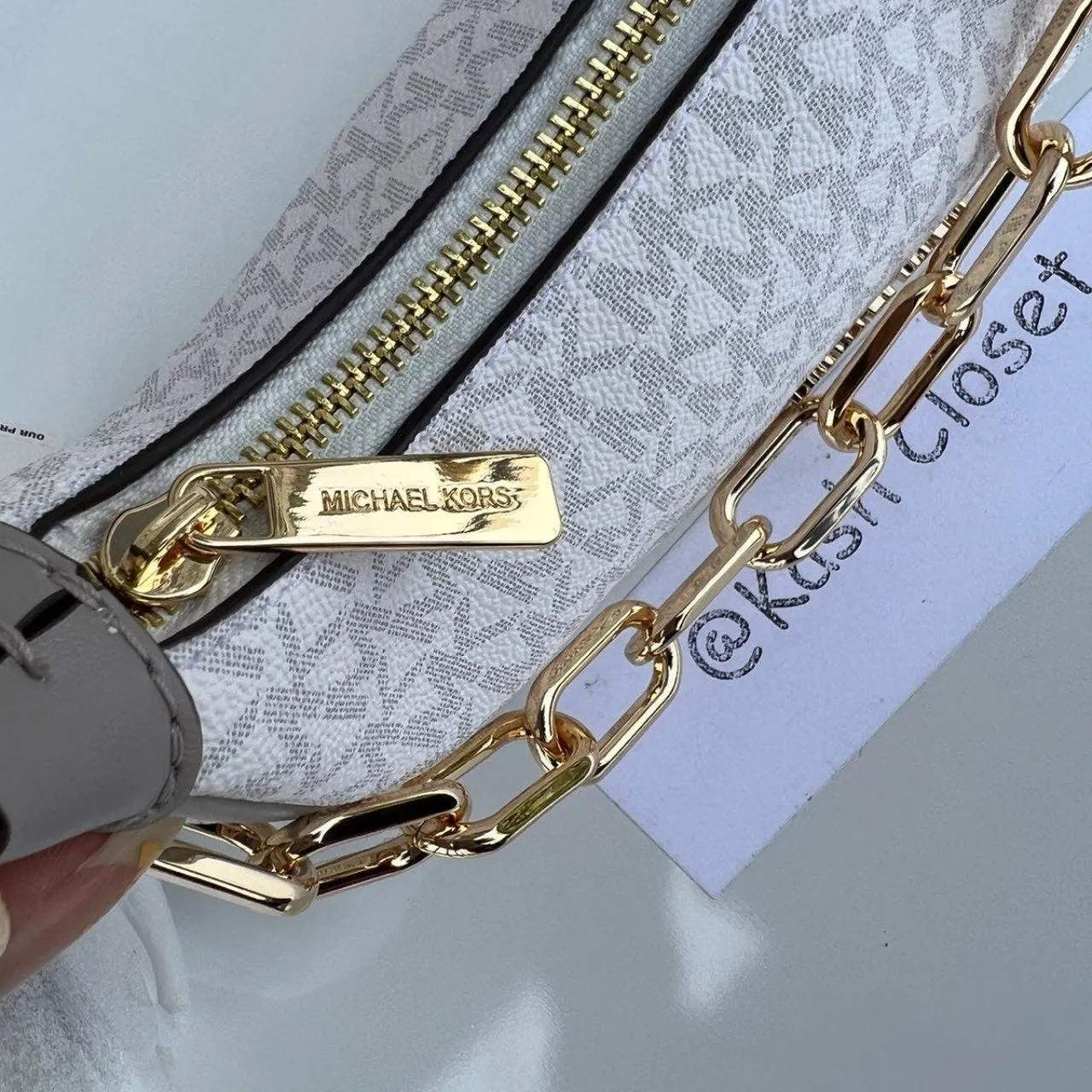 Bright White Cora Shoulder Handbag Crossbody Medium Pouchette - Image 8