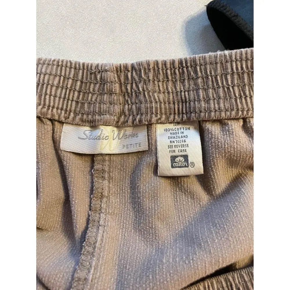 Studio Works Womens Plus Size 14P Brown Casual Pants - Image 3