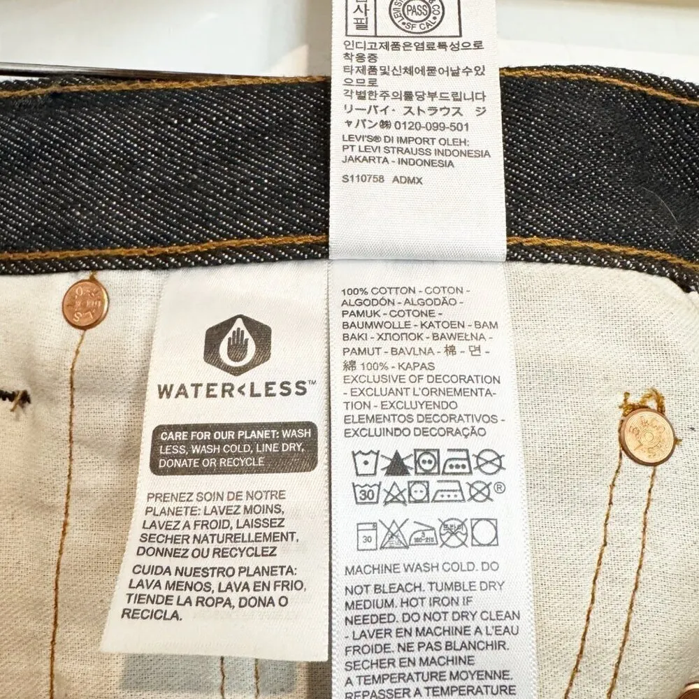 Levi’s 501‎ Cut Off DIY Raw Hem Long Jean Shorts Rigid Dark Wash Blue Size 31 - Image 4