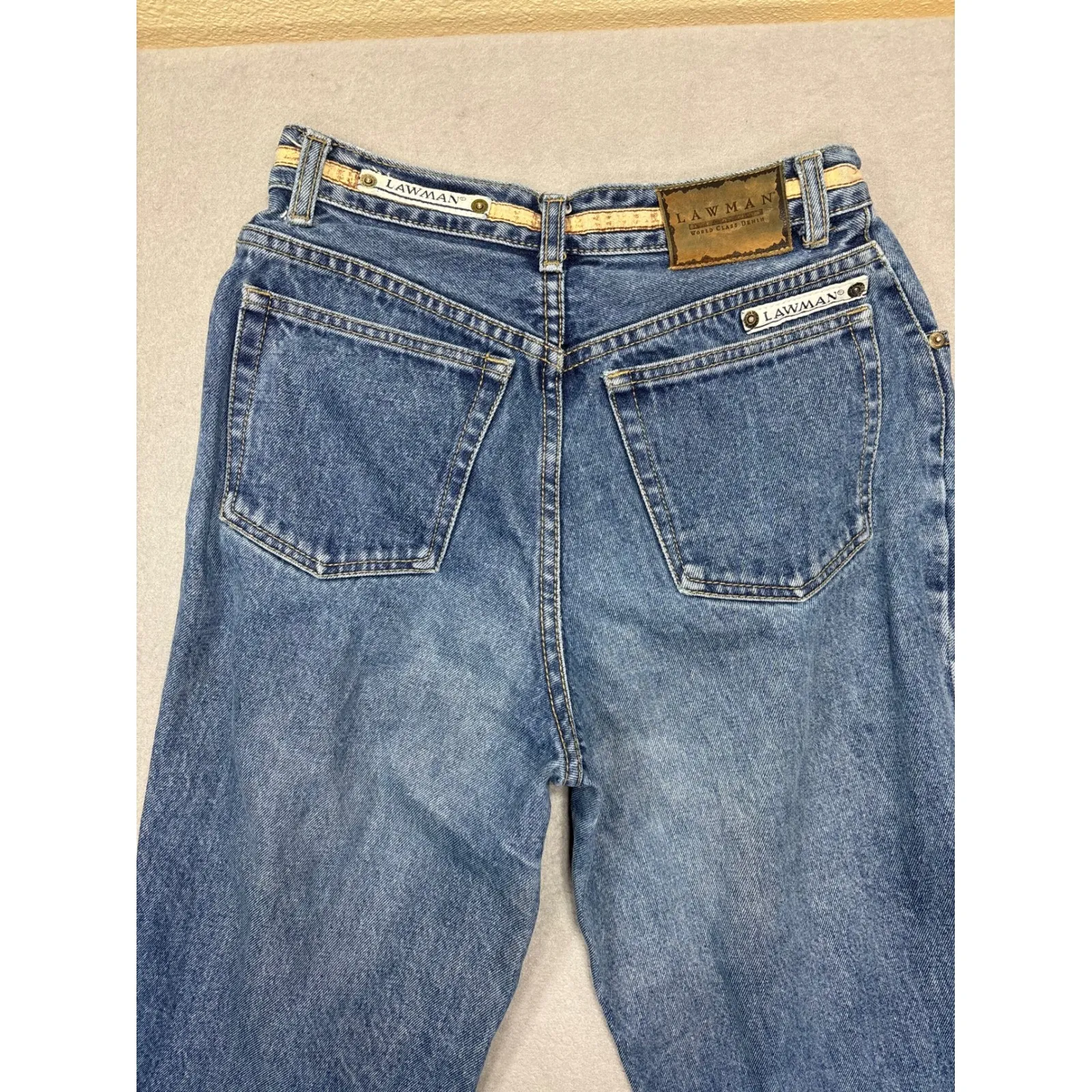 Lawman Vintage Jeans Womens Size 7 Blue Denim Straight Leg High Rise Waist - Image 8