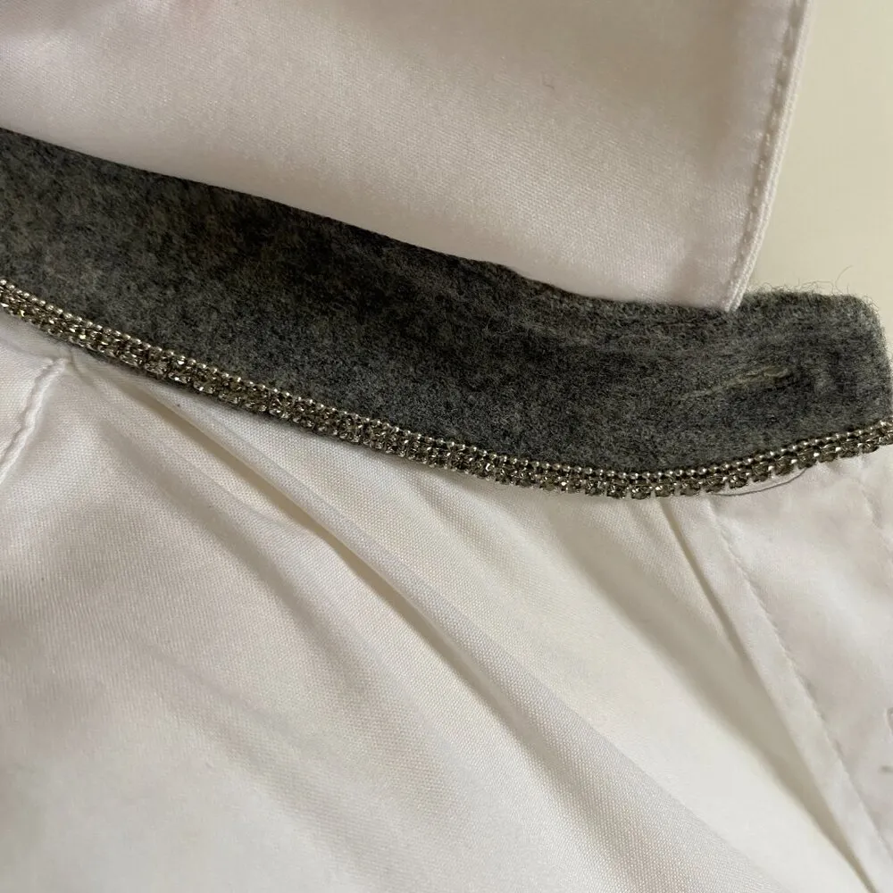 New York women's size P cream button down collared blouse sequin - Image 6