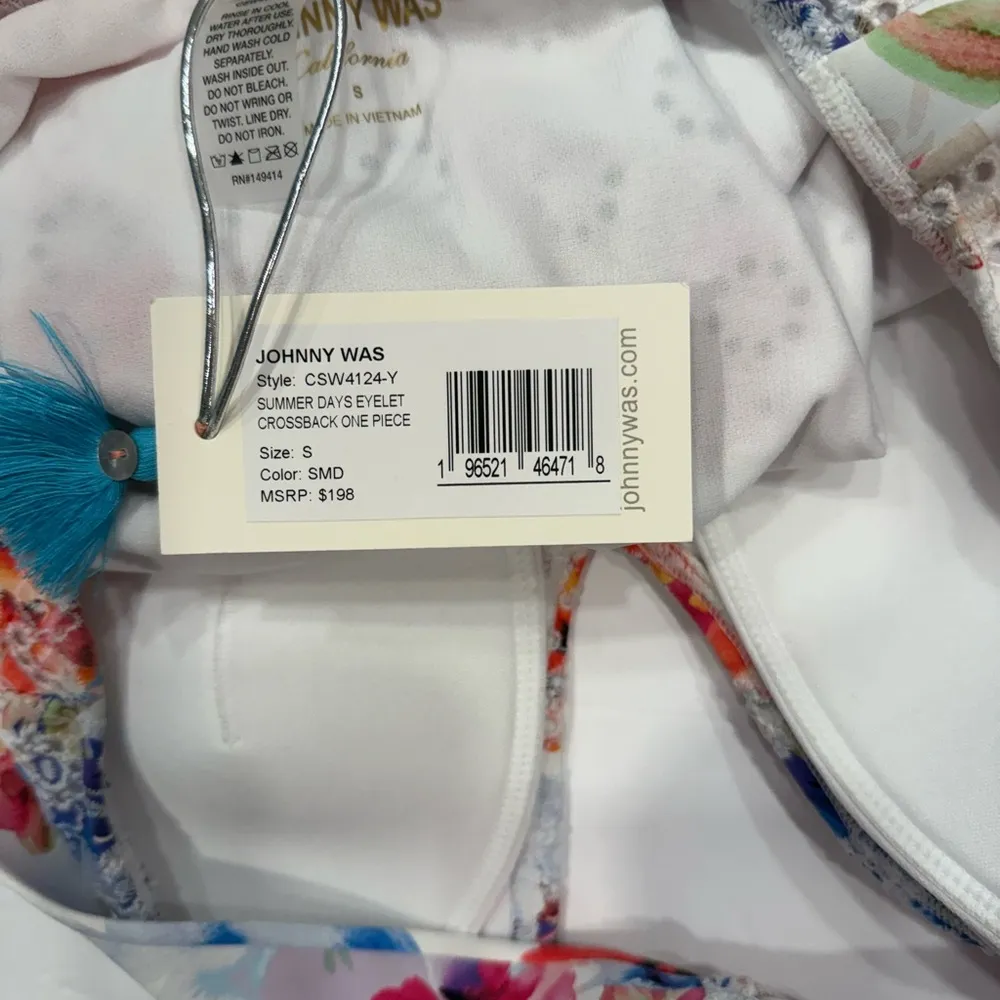 Johnny Was SUMMER DAYS EYELET CROSSBACK ONE PIECE Size S NWT - Image 6