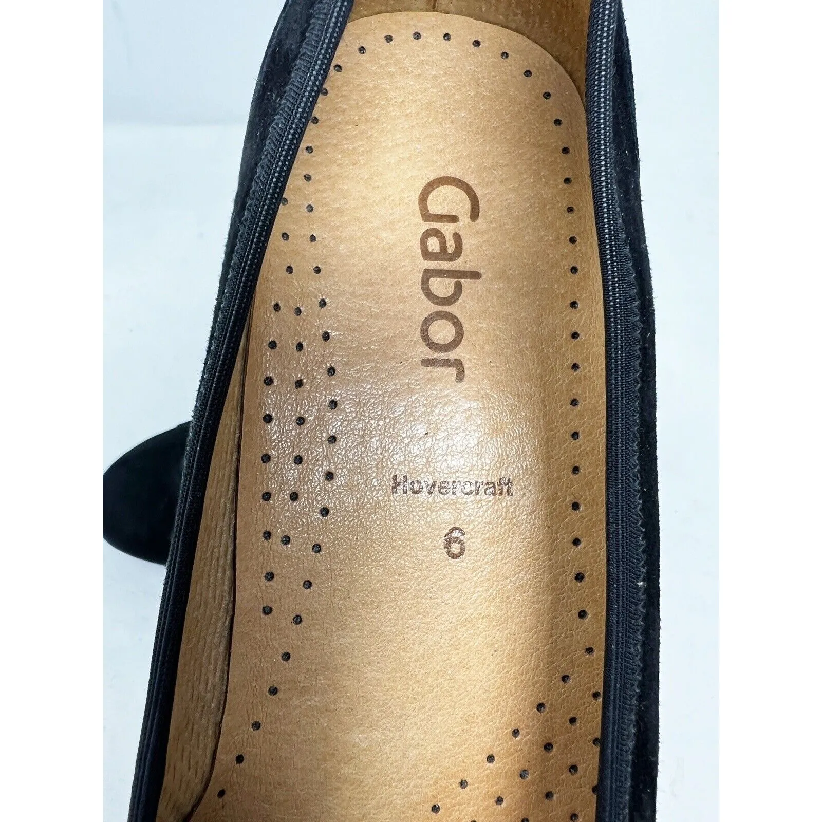 Gabor‎ Loafer Hovercraft Laura Look Lovely Suede Leather Ballet Women Black 6 - Image 7