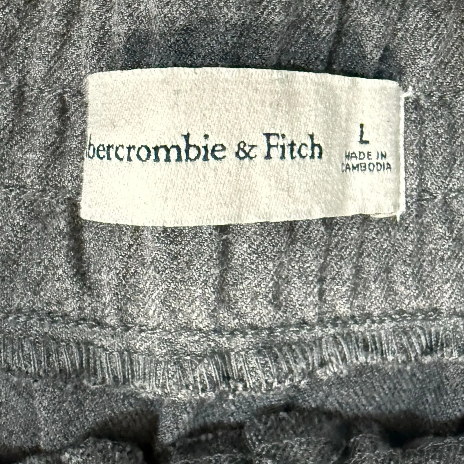 Abercrombie & Fitch Gray Pull On Tapered Leg Front Seam Work Pants Trousers Sz L - Image 4