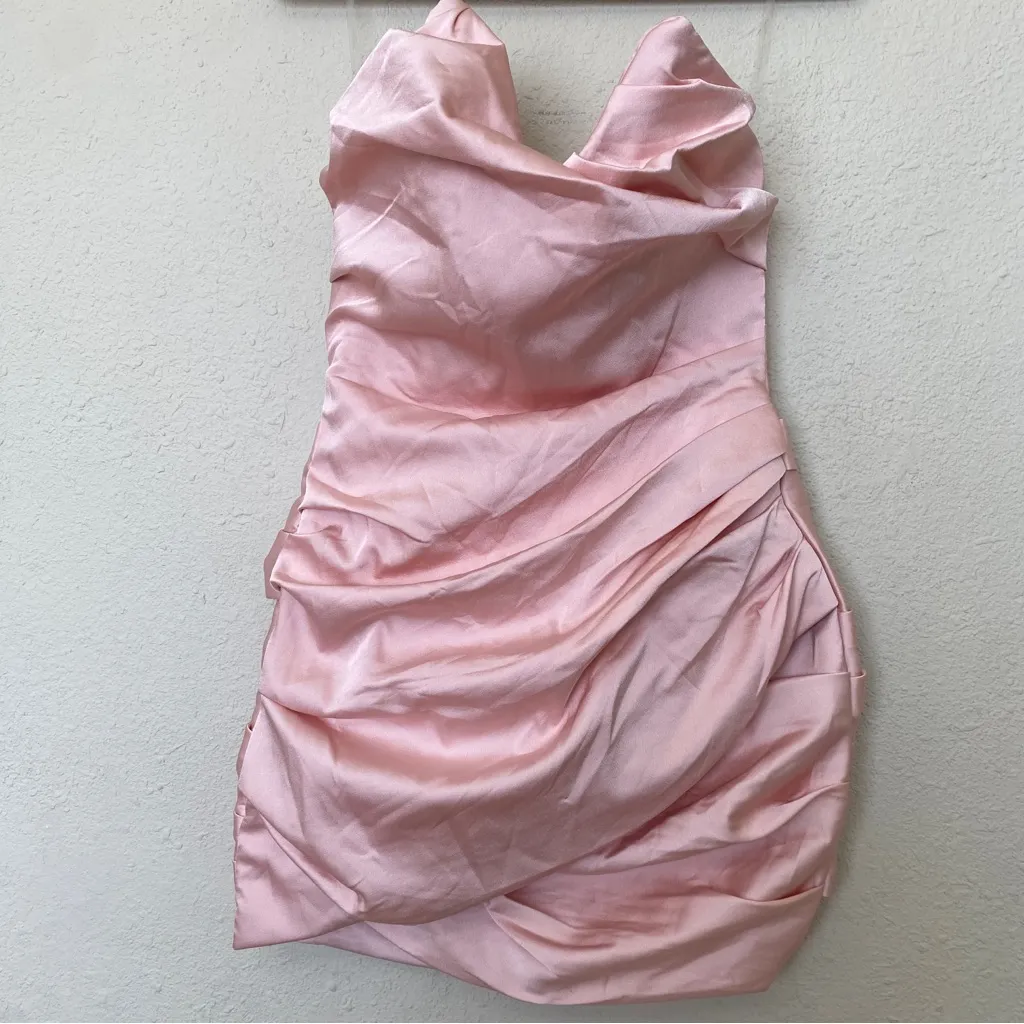 House of CB Emanuela Blush‎ Satin Dress NWOT size XL - Image 3