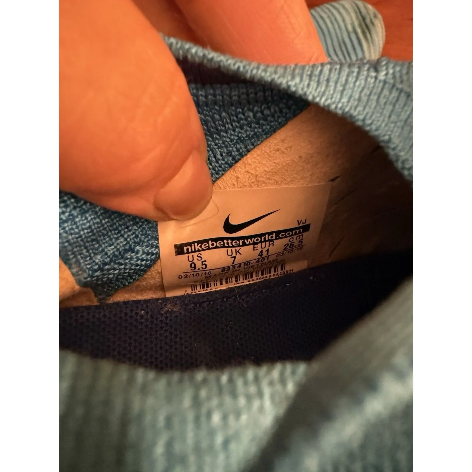 Nike  Free Transform‎ Flyknit Women's Size 9.5 Training Running Shoes Blue - Image 7