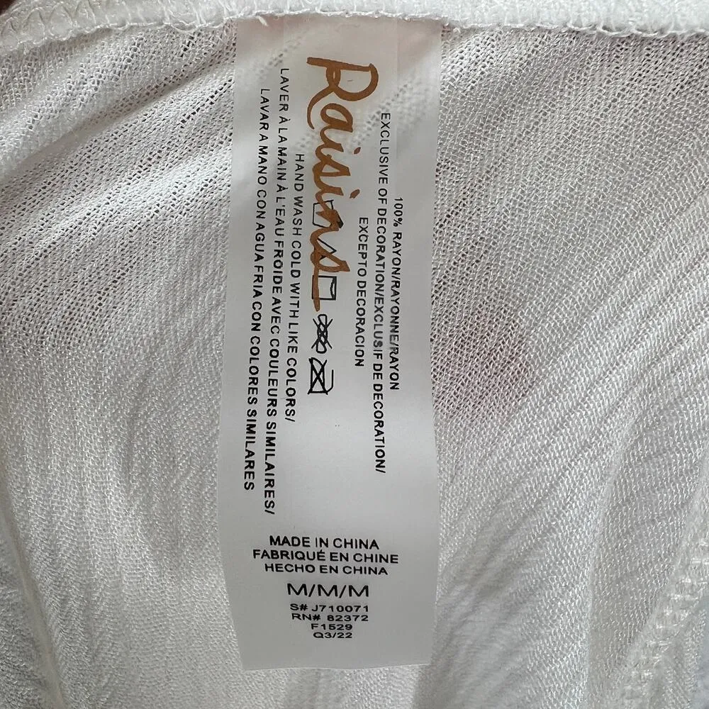 Raisins Juniors Belize Beach Shirtdress Cover Up Size M White Long Sleeve New - Image 7