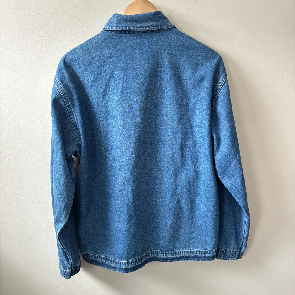 New Directions Colorful Patchwork Denim Jacket Blue Size M - Image 5