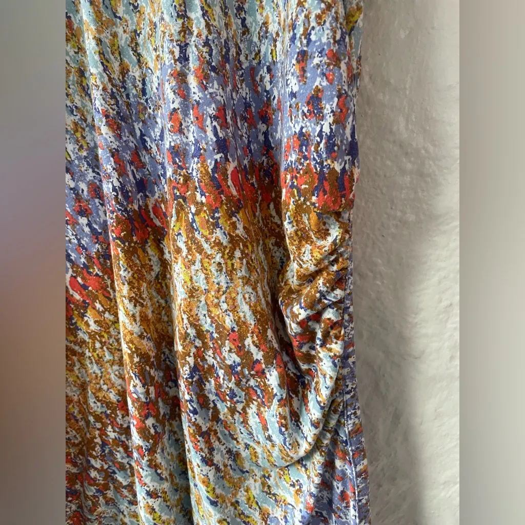 Daily Practice Anthropologie Dress XS Maxi Ruched Boho Beachy Racerback Tank - Image 2