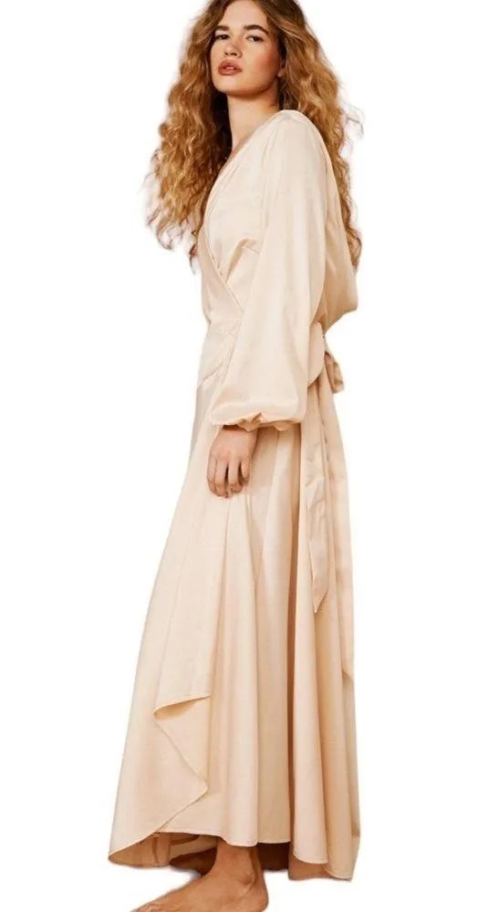 NASTY GAL COWL BACK STEAL THE SPOTLIGHT CREAM MAXI DRESS - Image 4