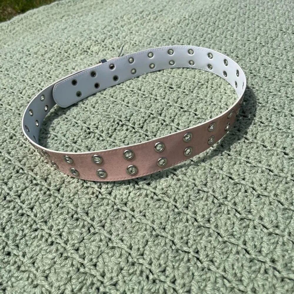 Y2k Mudd double grommet studded sparkly glitter pastel pink - Image 2