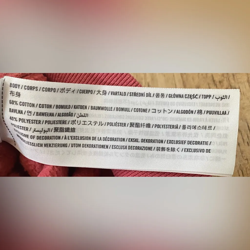 Abercrombie & Fitch Soft AF Women’s Sz M Dk Rose Cropped Embroidered Sweatshirt - Image 6