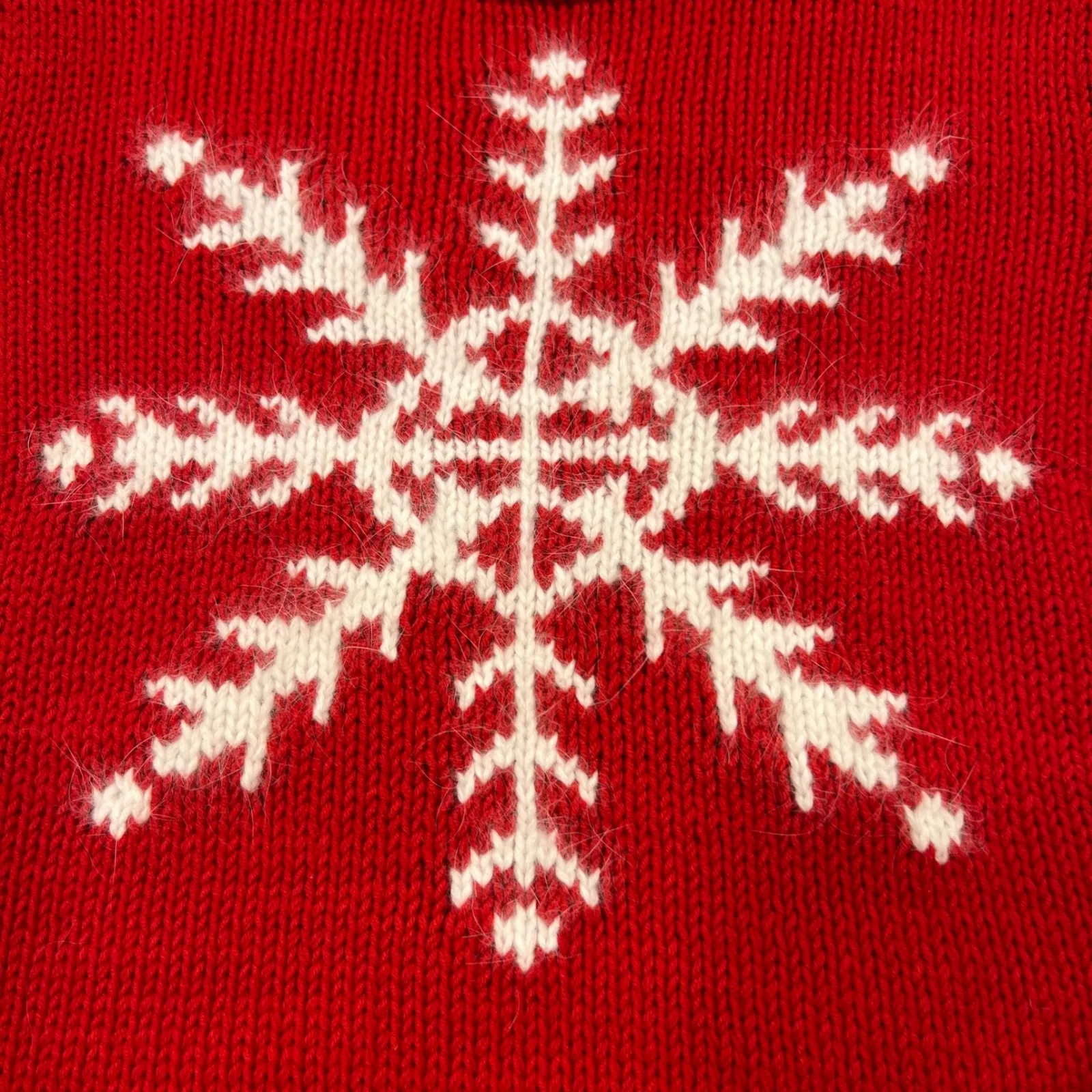 Northern Isles Red Snowflake Turtleneck Sweater Women's S/P Acrylic Wool Blend - Image 2