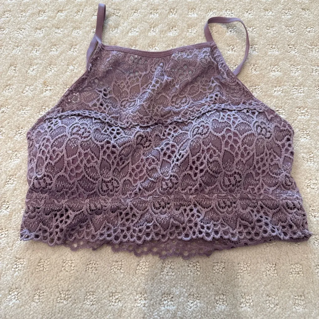 Live Love Dream Purple Lace Bralette Women’s Size Small - Image 2