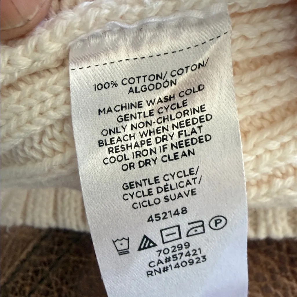 LOFT Beige Textured Knit open cardigan large - Image 5