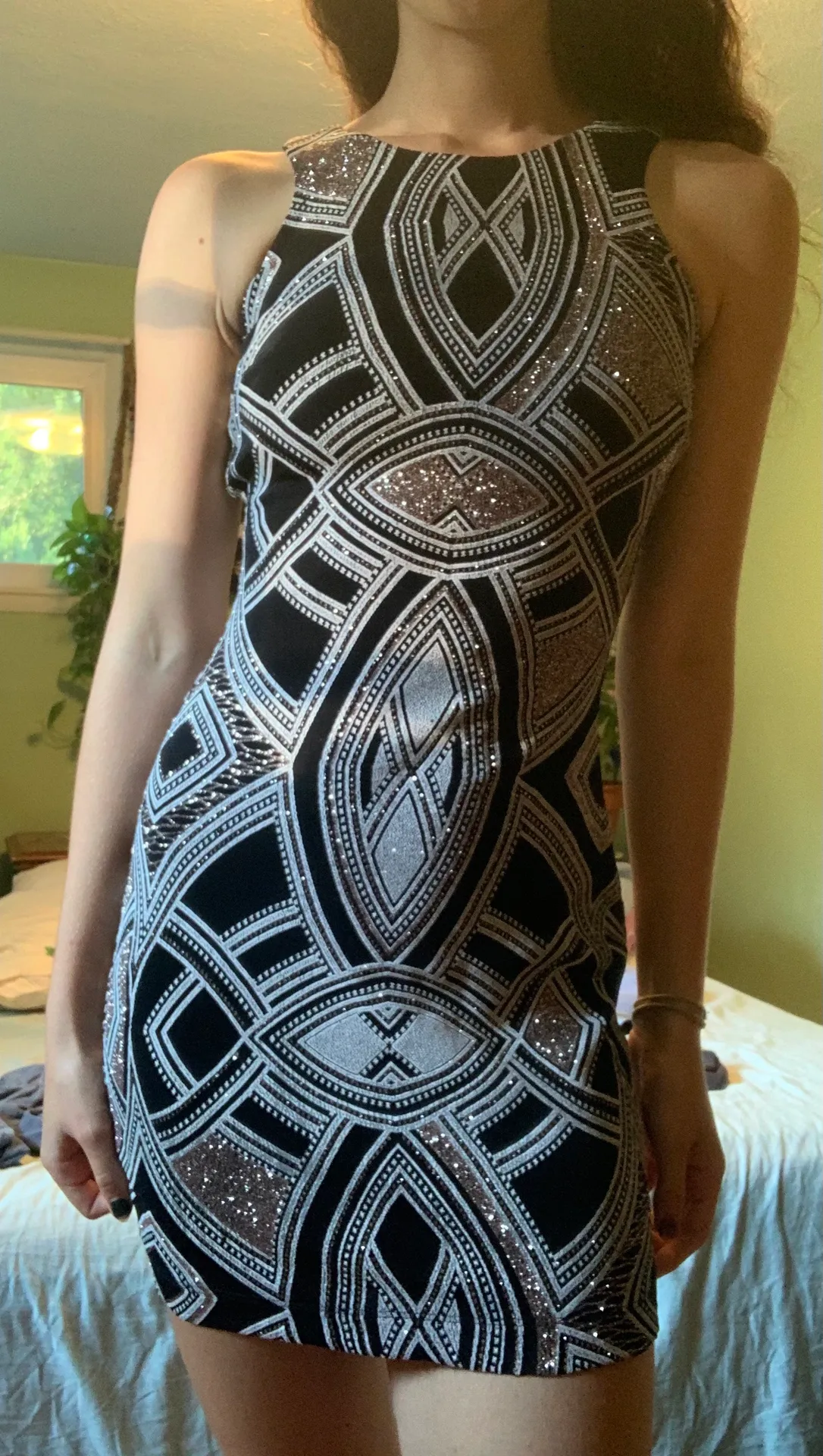 Speechless Sparkly Bodycon Dress - Image 3